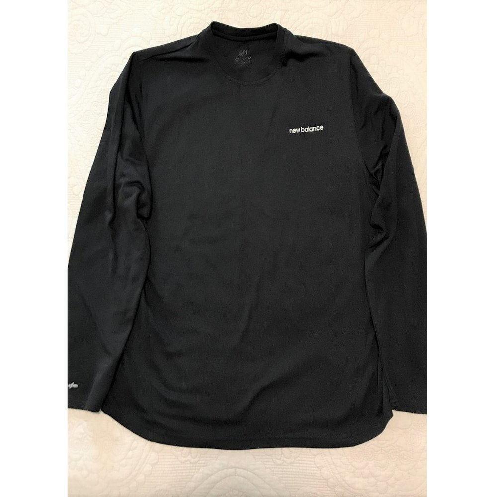 New Balance Men's Long Sleeve Black Athletic T-Shirt Size Medium